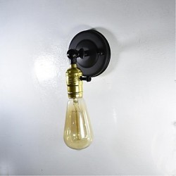 4W E27 QS-B-006 Iron Wall Lamp Black Simple Retro Wall Lamp Single Head Decorative Wall Lamp European Style