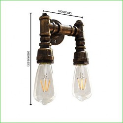 4 E27 Rustic/Lodge Traditional/Classic Antique Brass Feature for LED Bulb Included,Ambient Light Wall Sconces Wall Light