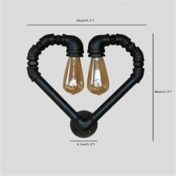 Vintage Water Pipe Loving Heart Creative Wall Lights Industrial Living Room Restaurant Bars Cafe decoration Wall Sconces