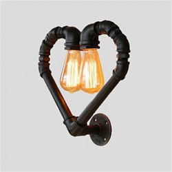 Vintage Water Pipe Loving Heart Creative Wall Lights Industrial Living Room Restaurant Bars Cafe decoration Wall Sconces