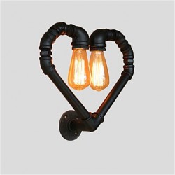 Vintage Water Pipe Loving Heart Creative Wall Lights Industrial Living Room Restaurant Bars Cafe decoration Wall Sconces