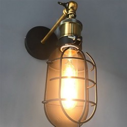 Max 60W Vintage Black Metal Loft Wall Lamps Living Room Dining Room Hallway Cafe Bars Bar Wall Lamp