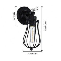 4W E27 Led Light Painted Steel Wall Lamp Dumb Black American Coffee Decoration Retro Wall Light Lightsaber Lamp On Wall