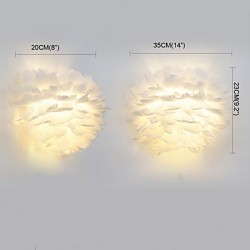 Feather Wall Lights 1 LightsModern/Contemporary Bedroom Hotel Wall Sconces E12/E14