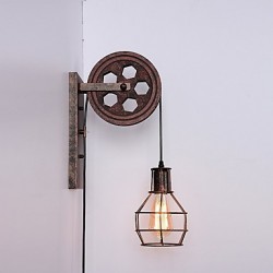 Industrial Retro Iron Wall Lamp Creative Personality Lift Pulley Wall Lamp