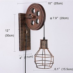 Industrial Retro Iron Wall Lamp Creative Personality Lift Pulley Wall Lamp