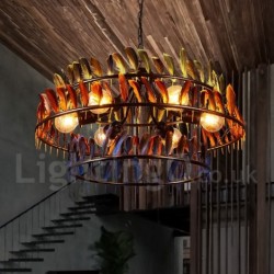 29" Wide Feather Industrial Style Retro Lighting Pendant Chandelier