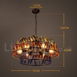 29" Wide Feather Industrial Style Retro Lighting Pendant Chandelier