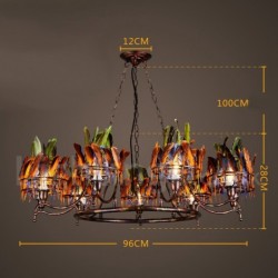 38" Wide Feather Industrial Style Retro Steel Lighting Pendant Chandelier