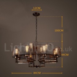 33" Wide Industrial Style Steel Lighting Pendant Chandelier