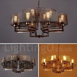 33" Wide Industrial Style Steel Lighting Pendant Chandelier