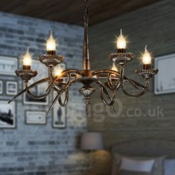 6 Light 25" Wide Industrial Style Steel Lighting Pendant Chandelier