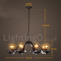 8 Light 38" Wide Industrial Style Steel Lighting Pendant Chandelier