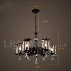 29" Wide 6 Light Industrial Style Steel Lighting Pendant Chandelier