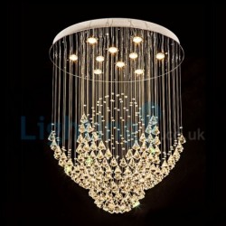 10 Light Modern Classic Downlight Electroplated Chandelier Crystal Rain Drop Light