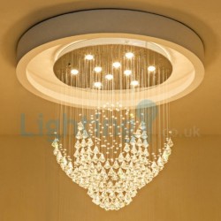 10 Light Modern Classic Downlight Electroplated Chandelier Crystal Rain Drop Light