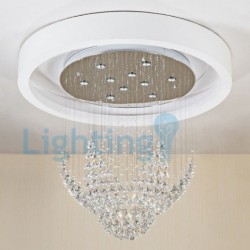 10 Light Modern Classic Downlight Electroplated Chandelier Crystal Rain Drop Light