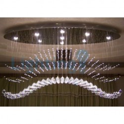 9 Light Modern Classic Downlight Electroplated Chandelier Crystal Rain Drop Light