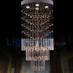 4 Light Modern Classic Downlight Electroplated Chandelier Crystal Rain Drop Light