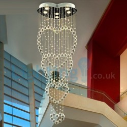 6 Light Modern Classic Downlight Electroplated Chandelier Crystal Rain Drop Light