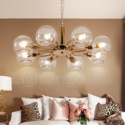 8 Lights Nordic Postmodern Creative Glass Magic Bean Chandelier