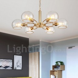 6 Lights Nordic Postmodern Creative Glass Magic Bean Chandelier