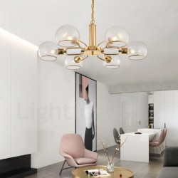 6 Lights Nordic Postmodern Creative Glass Magic Bean Chandelier