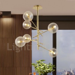 6 Lights Nordic Lamp Chandelier Simple Creative Retro Iron Glass Ball Magic Bean Chandelier