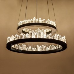 Modern Fashion Double Circle Crystal Pendant Lights