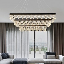 Nordic Crystal Pendant Lights Rectangular Atmosphere LED Pendant Lights Hall Postmodern Lighting