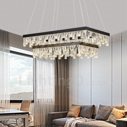 Nordic Crystal Pendant Lights Rectangular Atmosphere LED Pendant Lights Hall Postmodern Lighting