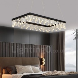 Nordic Crystal Pendant Lights Rectangular Atmosphere LED Pendant Lights Hall Postmodern Lighting