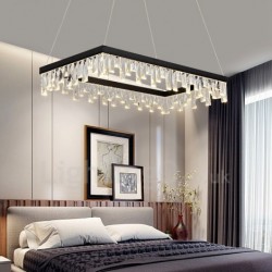 Nordic Crystal Pendant Lights Rectangular Atmosphere LED Pendant Lights Hall Postmodern Lighting