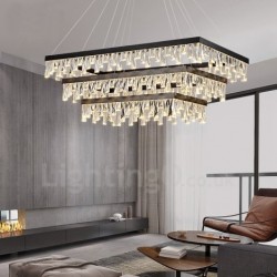 Nordic Crystal Pendant Lights Rectangular Atmosphere LED Pendant Lights Hall Postmodern Lighting