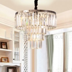 Elegant Cheap Modern 4 Tier Round Crystal Pendant Light