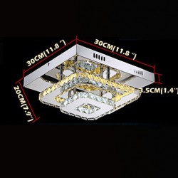 LED Crystal Ceiling Lamps Flush Mount Clear or Amber K9 for Indoor CE