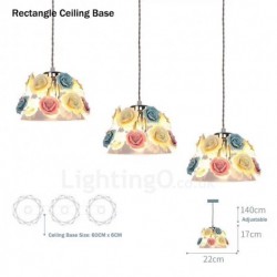 Multi Colours Flower Macaron Ceiling Pendant Light with Glass Shade Pendant Lamp for