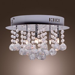 Max20W Modern/Contemporary Crystal Chrome Metal Flush Mount Bedroom