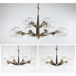 Retro / Vintage Magic Bean Rustic Chandelier with Multi Colours Glass Shades