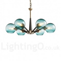 Retro / Vintage Magic Bean Rustic Chandelier with Multi Colours Glass Shades