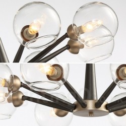 Retro / Vintage Magic Bean Rustic Chandelier with Multi Colours Glass Shades