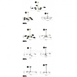 Modern Contemporary Pipe Chandelier with White Black Acrylic Shades