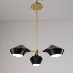 Modern Contemporary Pipe Chandelier with White Black Acrylic Shades