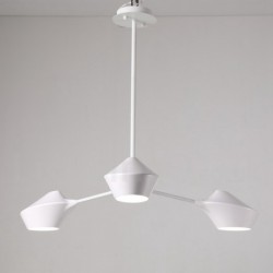 Modern Contemporary Pipe Chandelier with White Black Acrylic Shades