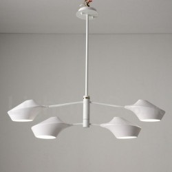 Modern Contemporary Pipe Chandelier with White Black Acrylic Shades