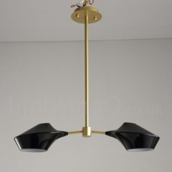 Modern Contemporary Pipe Chandelier with White Black Acrylic Shades