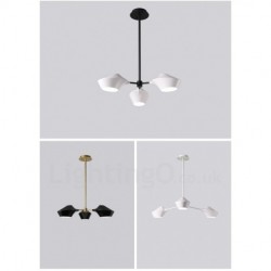 Modern Contemporary Pipe Chandelier with White Black Acrylic Shades