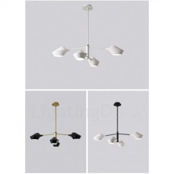 Modern Contemporary Pipe Chandelier with White Black Acrylic Shades