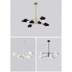 Modern Contemporary Pipe Chandelier with White Black Acrylic Shades