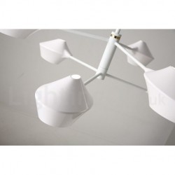 Modern Contemporary Pipe Chandelier with White Black Acrylic Shades